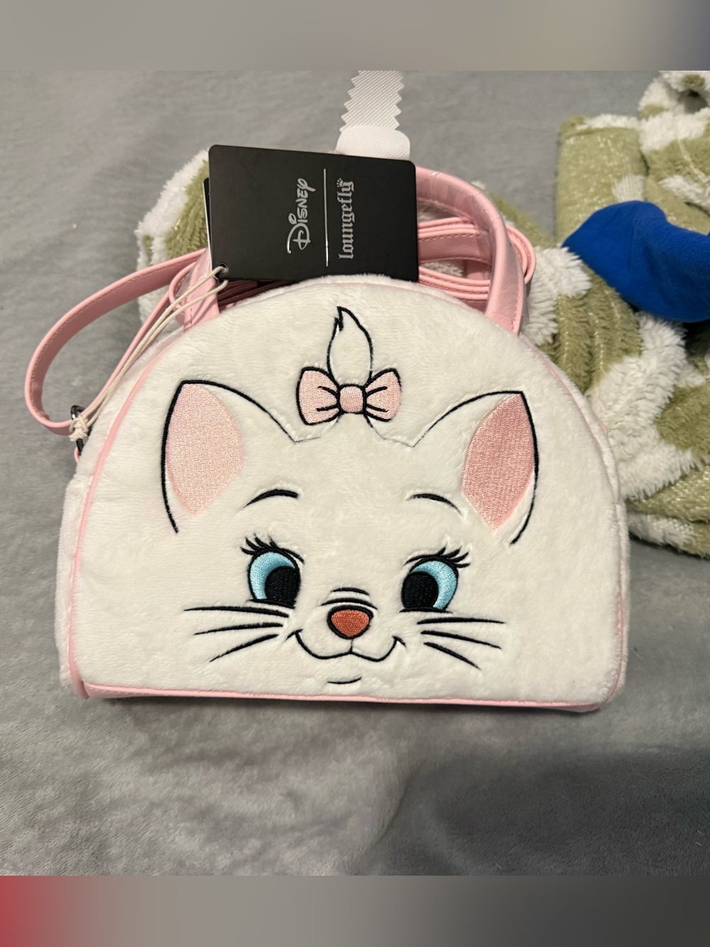 Loungefly Kids White & Pink Marie Plush Crossbody Bag